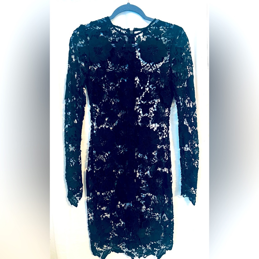 House of CB midi black lace dress size 4